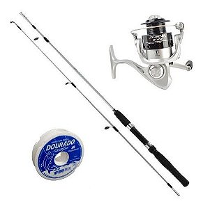 Kit Pesca Marine Sports Arena 4000 Vara 20 Libras Linha Monofilamento
