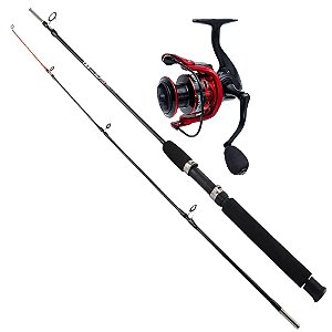 Kit Pesca Pesada Vara 1,80m 40lb Molinete 6000 14 Rolamentos