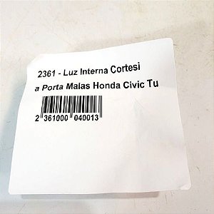 Luz Interna Cortesia Honda Civic G10 Touring 2017