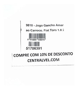 Jogo Gancho Amarro Carroceria Fiat Toro Freedom Flex 2021