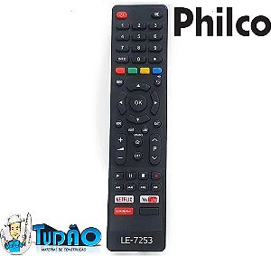 Controle TV Philco Netflix youtube GloboPlay LE-7253 Lelong