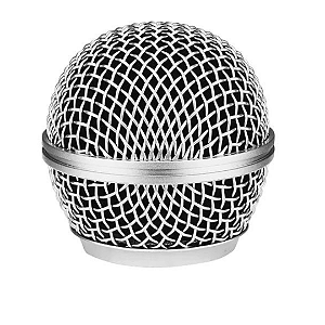 Globo Metálico Gm58 Para Microfones Sm58 Beta 58 Sk-m58 Nf-e Cor Prateado