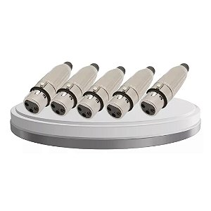 Kit 5 Conector Plugue Xlr Femea 3 Pinos