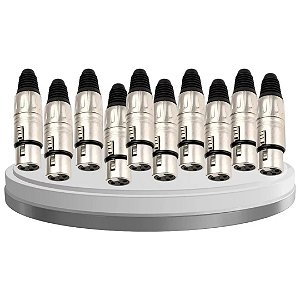 Kit 10 Conector Plugue Xlr Femea 3 Pinos