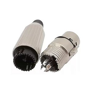 Kit 10 Conector Plugue Xlr Femea 3 Pinos