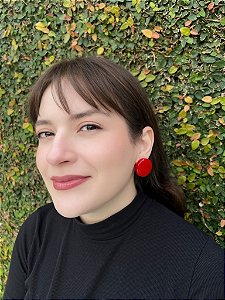 Brinco Dot - Vermelho Cereja