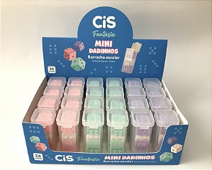 Mini borracha de dadinhos estojo com 3 unidades Cis