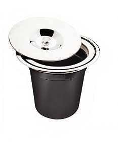 Lixeira de Embutir Clean Round em Aço Inox com Balde Plástico 5 L - Tramontina – 94518/005