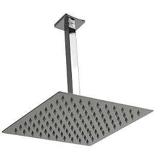 Chuveiro Quadrado Slim 30x30 Com Braço De Teto Cromado - Jiwi - WJ-DC-30-Q-CREWJ-BCT-Q-CR