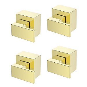 Kit com 4 Acabamentos Quadrados Para Registros De Pressão Base Deca Gold – Jiwi - WJ-4916-MD-GD4