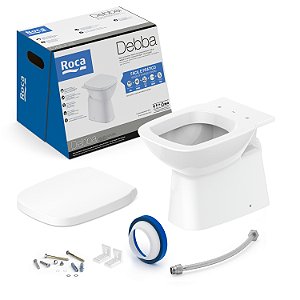 Kit Bacia Convencional, Complementos de Instalação e Assento Termofixo Debba Classic Branco - Roca - C329727000