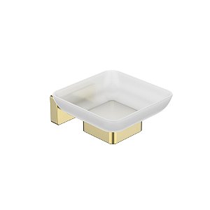 Saboneteira Com Vidro Mykonos Gold - Jiwi - WJ-2011-MK-GD
