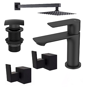 Kit 5 Peças Com Bica Baixa WJ-2875-MK-BL Black - Jiwi