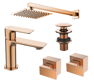 Kit 5 Peças Com Bica Baixa WJ-2875-MK-RG Rose Gold - Jiwi