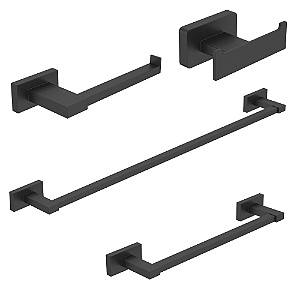 Kit Acessórios 4 Peças Mykonos Black - Jiwi