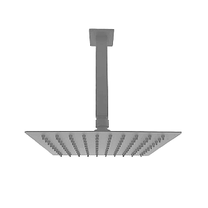 Chuveiro Quadrado Slim 20x20cm Com Braço de Teto Grafite - Jiwi - WJ-DC-20-Q-CZEWJ-BCT-Q-CZ