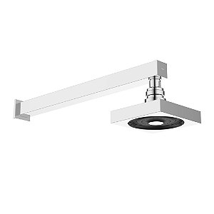 Chuveiro Quadrado 12x12 AutoLimpante Com Braço De Parede Cromada - Jiwi - WJ-DAL-QL-CR