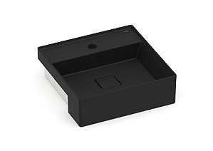 Cuba Matte Black De Semi Encaixe 400x400 Com Mesa T10 Terra - Roca - A32722P080