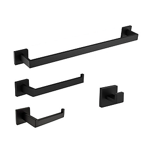 Kit acessórios para banheiro 4 peças black - Kitbaco - KACB1010
