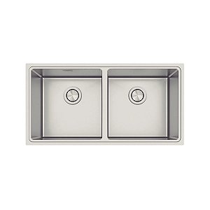 Cuba Quadrum 2C 90x45cm em Aço Inox com Acabamento Scotch Brite - Tramontina – 94008163