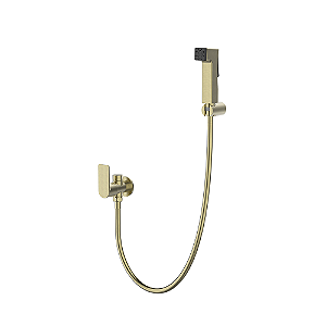 Ducha Higiênica Com Registro Sem Derivação Mykonos Gold Escovado - Jiwi - WJ-1984-MK-GE