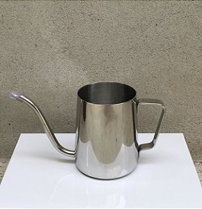 Mini Chaleira Inox com bico de ganso e alça em inox