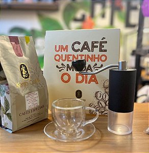 Kit Microlote Torra Clara 250gr + Xícara c/ Pires + Moinho Manual de Café