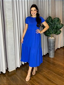 VESTIDO MIDI MOLETINHO COM MANGA