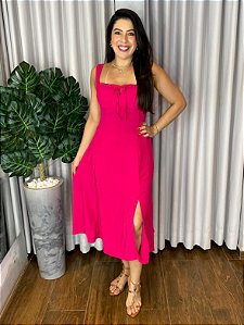 VESTIDO MIDI CREPE CORSET