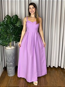 VESTIDO LONGO DECOTE CORAÇÃO