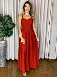 VESTIDO LONGO DECOTE CORAÇÃO