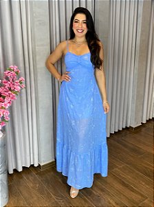 VESTIDO LONGO CHIFFON BORDADO