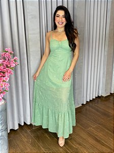 VESTIDO LONGO CHIFFON BORDADO