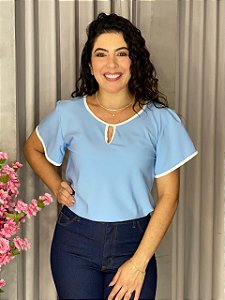 BLUSA COM MANGA BICOLOR