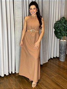 VESTIDO LONGO FIVELA