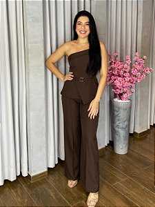 CONJUNTO CALÇA E BLUSA NULA MANGA ALFAIATARIA