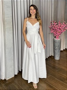 VESTIDO LONGO DECOTE TRANSPASSE
