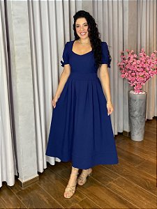 VESTIDO MIDI LAÇO MANGA