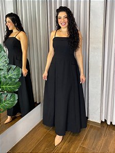 VESTIDO LONGO LINHO COM BOLSOS