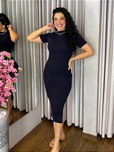 VESTIDO MIDI MODAL COM MANGA