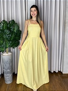 VESTIDO LONGO LATERAL DRAPEADA