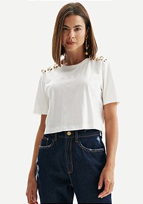 T-SHIRT LANÇA PERFUME  COM APLICAÇÕES