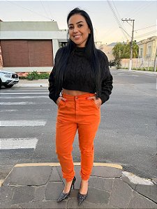 CALÇA LARANJA LEZ DE SARJA JOGGER LEZ A LEZ