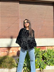 PONCHO DE PELE DE COELHO ALPELO