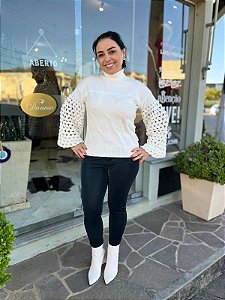 BLUSA MARIA PAVAN TRICOT BRANCA