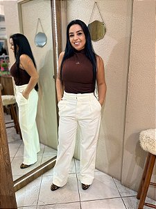 CALÇA SARJA ALFAIATARIA SUPER HIGH COM CINTO LANÇA PERFUME