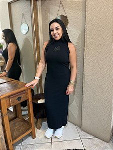 VESTIDO CANELADO SUPER MIDI LANÇA PERFUME