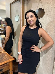 VESTIDO CURTO CANELADO DE ALÇA LANÇA PERFUME