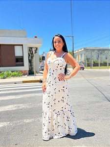 VESTIDO LONGO BORDADO LINHO
