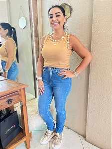 CALÇA JEANS SKINNY COMPRESSÃO ABDOMINAL LANÇA PERFUME